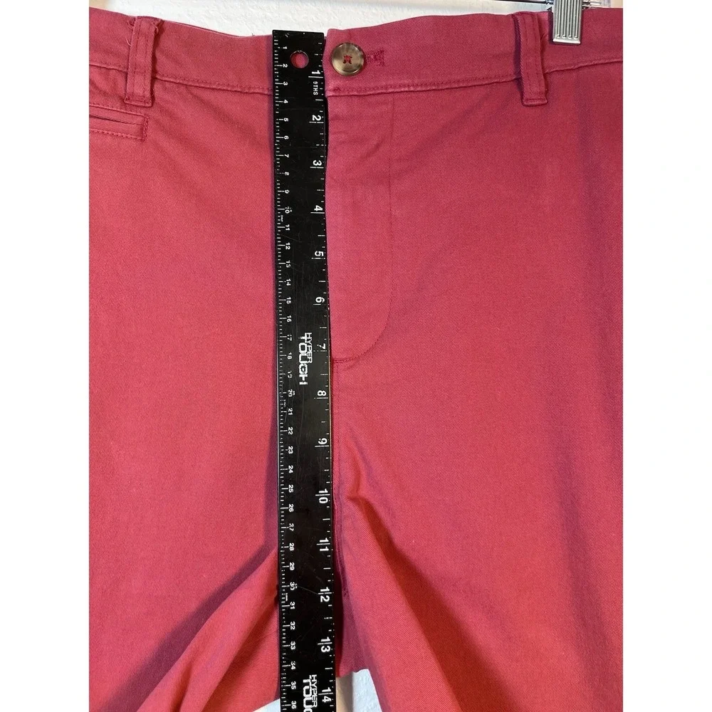 JOHNNIE-O Sz 34 Shorts Neal Malibu Red Flat Front Chino Stretch Twill *Flaw*